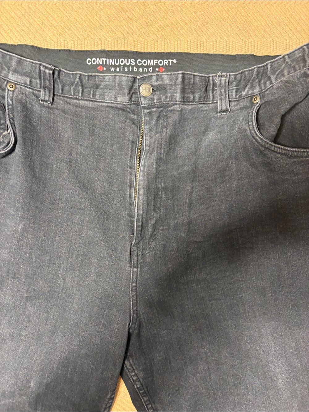 Harbor Bay Men's Black Jeans - Stretch Waistband 44x30